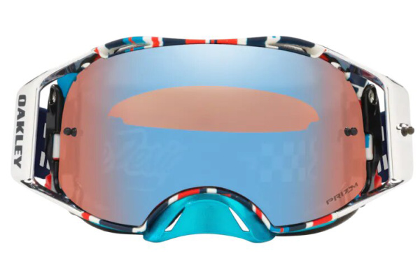 Oakley Airbrake TLD / Prizm Mx Sapphire Iridium мотоочки, бело-оранжево-синий (OO7046-B4)