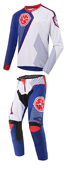 Scoyco Р048/T205 комплект кросс, бело-синий