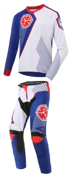 Scoyco Р048/T205 комплект кросс, бело-синий