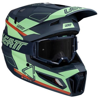 Leatt Kit Moto 3.5 V25 Matcha шлем кроссовый + Vizion 3.5 мотоочки