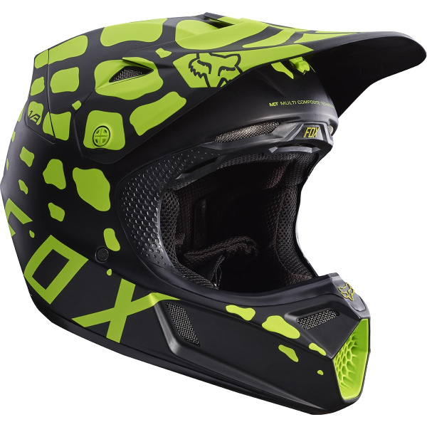 Fox Racing V3 Grav шлем кроссовый, черно-желтый Fox Racing V3 Grav шлем кроссовый, черно-желтый