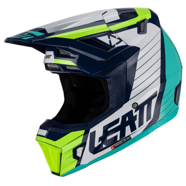 Leatt Kit Moto 7.5 V23 Blue шлем кроссовый + Velocity 4.5 мотоочки