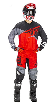 Fly Racing F-16 2019 комплект подростковый, красно-черно-серый