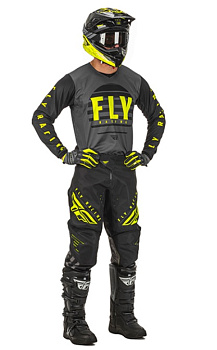 Fly Racing Kinetic K220 2020 комплект, серо-черно-салатовый Fly Racing Kinetic K220 2020 комплект, серо-черно-салатовый