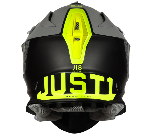 Just1 J18 Pulsar Fluo Yellow-Grey-Black Matt шлем кроссовый