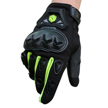 Scoyco MC29 мотоперчатки, зелено-черный