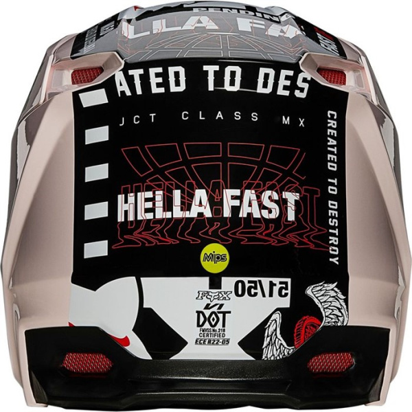 Fox Racing V1 Illmatik Pale Pink шлем кроссовый