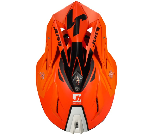 Just1 J18 Pulsar Orange-White-Black Gloss шлем кроссовый