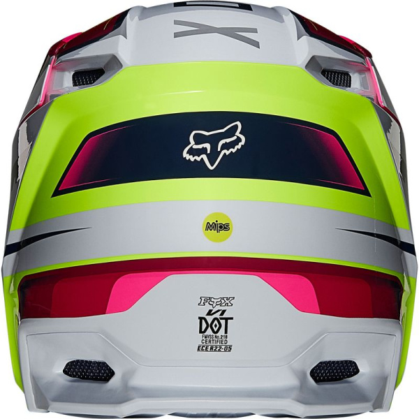 Fox Racing V1 Tro Flow Yellow шлем кроссовый
