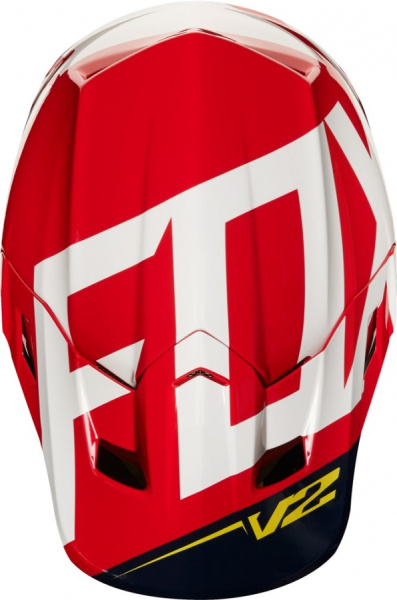 Fox Racing V2 Preme 2018 шлем кроссовый, сине-красный