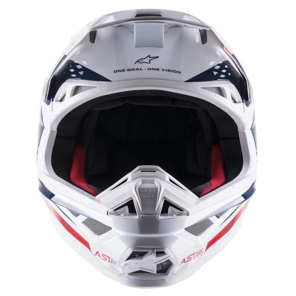 Alpinestars Supertech M10 Carbon Meta2 White/Red/Blue Glossy шлем кроссовый