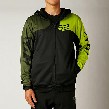 Fox Race Zip Fleece толстовка, черно-зеленый Fox Race Zip Fleece толстовка, черно-зеленый