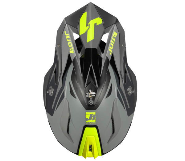 Just1 J18 Pulsar Fluo Yellow-Grey-Black Matt шлем кроссовый