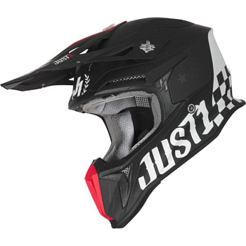 Just1 J18 Old School шлем кроссовый, черный матовый