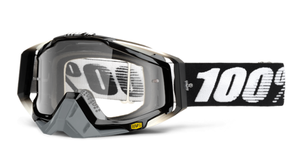 100% Racecraft Abyss Black Clear Lens мотоочки, черно-серый