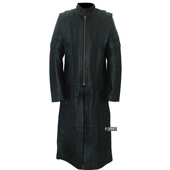 First M906 Плащ мужской кожаный удлиненный, на молнии