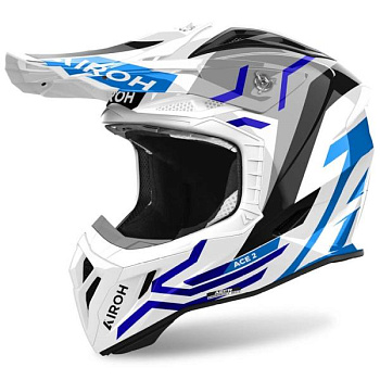 Airoh Aviator Ace 2 Ground Blue Gloss шлем внедорожный
