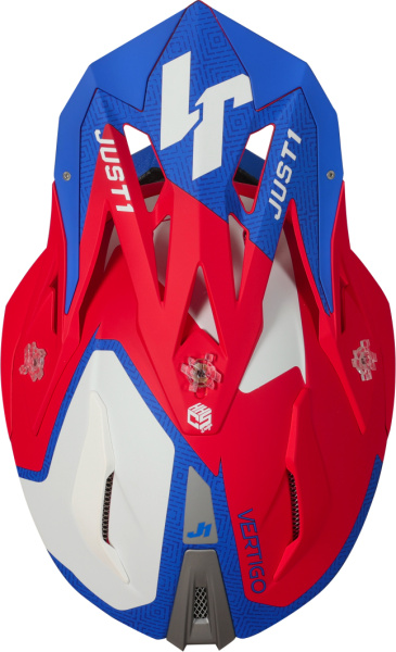 Just1 J18 Vertigo шлем кроссовый, сине-бело-красный матовый