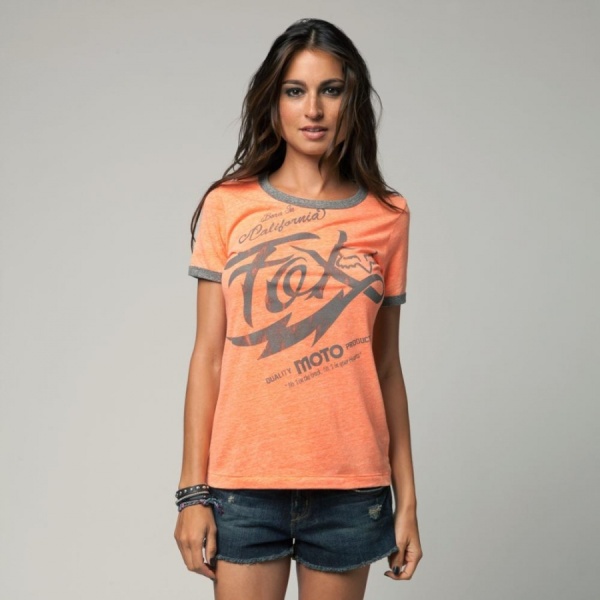 Fox Girls Winning Run Ringer Tee футболка женская, оранжевый Fox Girls Winning Run Ringer Tee футболка женская, оранжевый