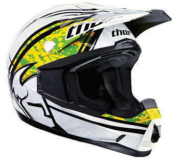 Шлем Thor Quadrant Splatter (бело-черный/зеленый)