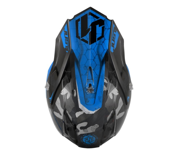 Just1 J32 SWAT Camo Blue Fluo шлем кроссовый, сине-черный