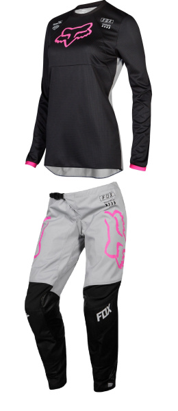 Fox Racing 180 Mata Youth Girls 2019 джерси подростковая, черно-серо-розовый