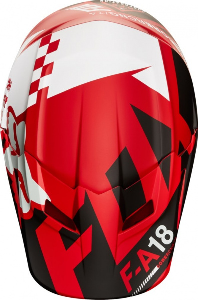 Fox Racing V1 Sayak 2018 шлем кроссовый, красно-бело-черный