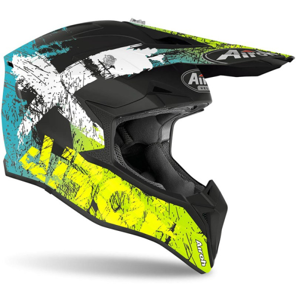 Airoh Wraap Smile шлем внедорожный, черно-желто-синий