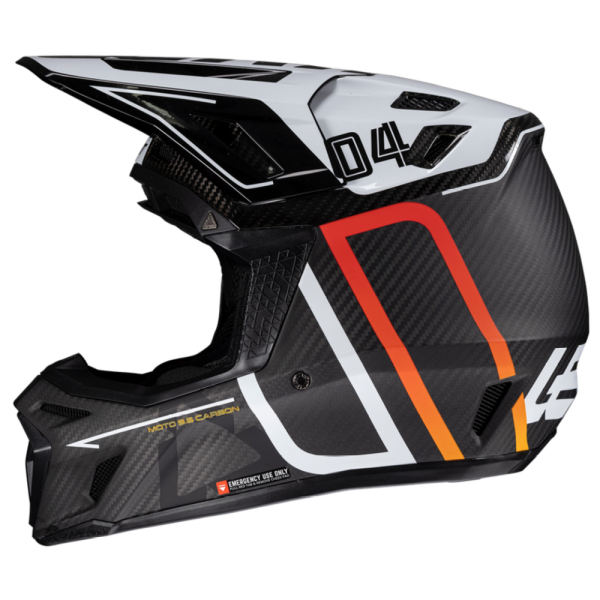 Leatt Kit Moto 9.5 Carbon V25 Black/White шлем кроссовый + Velocity 6.5 мотоочки