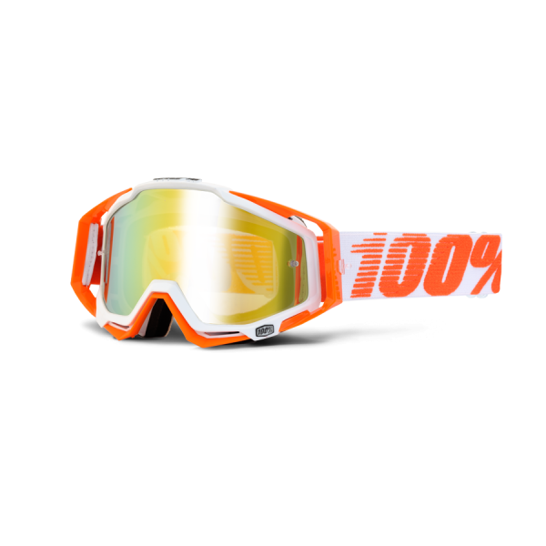 100% Racecraft Moto Mandarina мотоочки, оранжевый, зеркальные золотые линзы