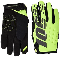 100% Brisker Youth Fluo Yellow мотоперчатки подростковые