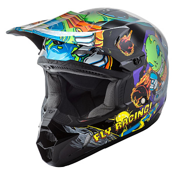 Fly Racing Kinetic Invazion Youth шлем кроссовый подростковый, зелено-черный Fly Racing Kinetic Invazion Youth шлем кроссовый подростковый, зелено-черный