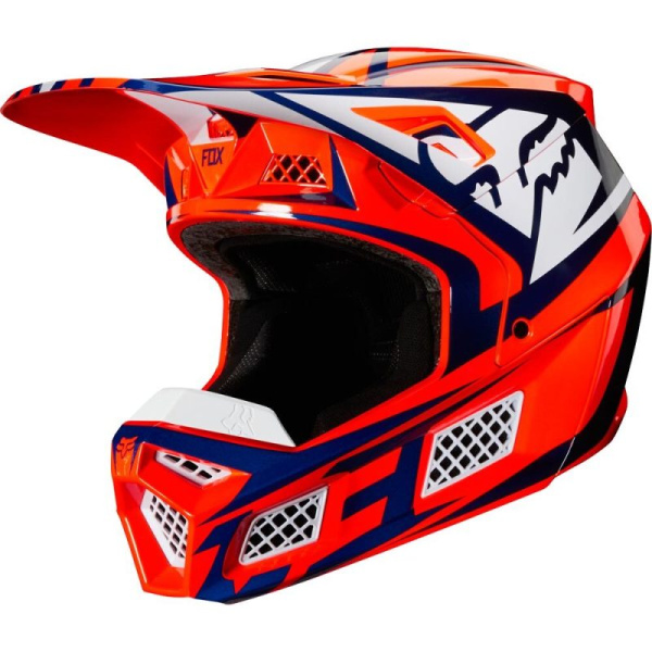 Fox Racing V3 Idol Orange/Blue шлем кроссовый