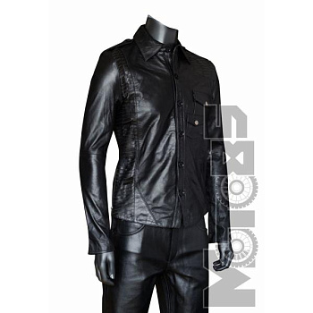 First M742 Рубашка кожаная на пуговицах, черный