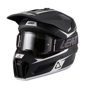 Leatt Kit Moto 3.5 V27 Black шлем кроссовый + Vizion 3.5 мотоочки, черный