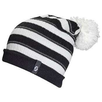Scott Ringer шапка с помпоном, бело-черный