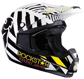 Thor Quadrant Rockstar шлем кроссовый, черно-бело-желтый