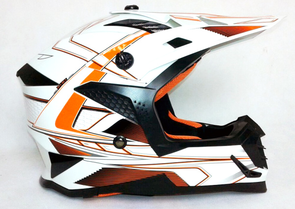 Ataki SC-16 Rift шлем кроссовый, бело-оранжевый