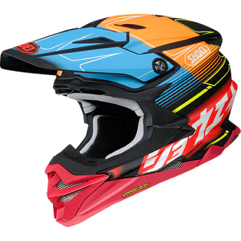 Shoei VFX-WR Zinger TC-10 шлем кроссовый, сине-красно-оранжевый