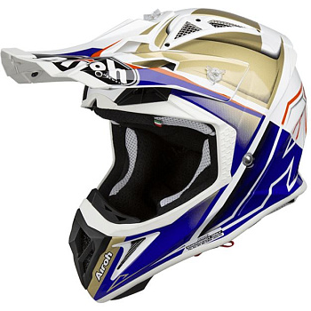 Airoh Aviator 2.2 Check Sand шлем внедорожный, сине-бело-золотой