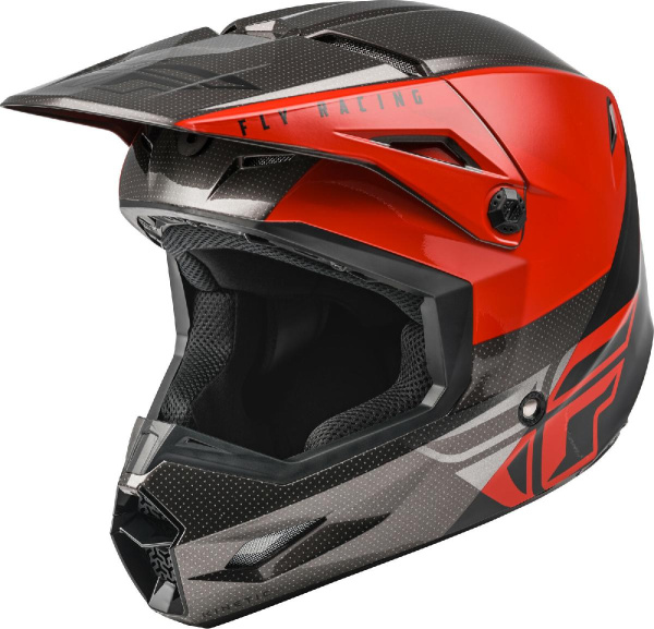 Fly Racing Kinetic Straight Edge шлем кроссовый, красно-черно-серый Fly Racing Kinetic Straight Edge шлем кроссовый, красно-черно-серый