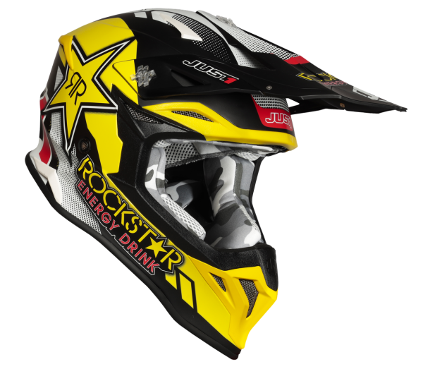 Just1 J39 Rockstar шлем кроссовый, черно-бело-желтый Just1 J39 Rockstar шлем кроссовый, черно-бело-желтый