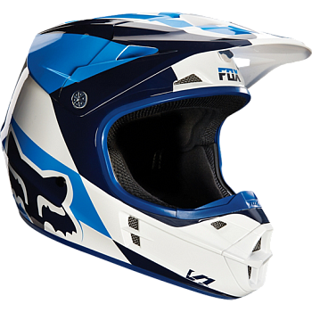Fox Racing V1 Mako шлем кроссовый, бело-синий