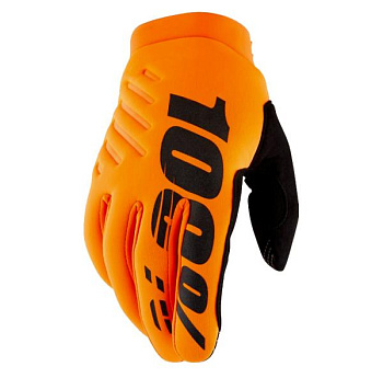 100% Brisker Youth Fluo Orange/Black мотоперчатки подростковые, оранжево-черный
