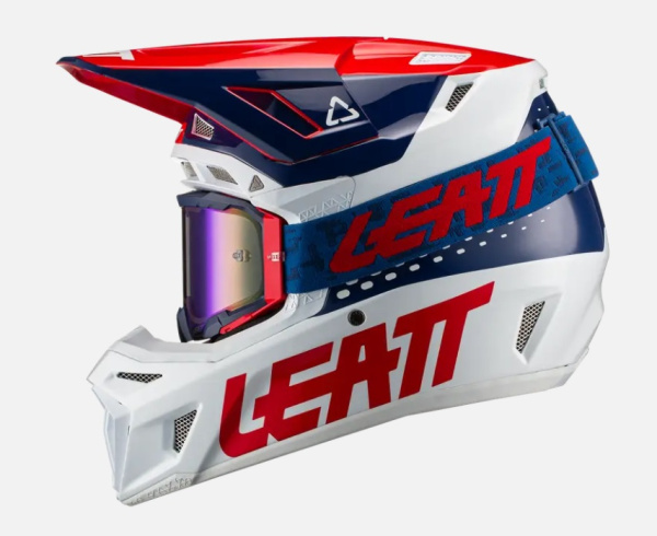 Leatt Kit Moto 8.5 V21 Blue шлем кроссовый + Velocity 5.5 мотоочки