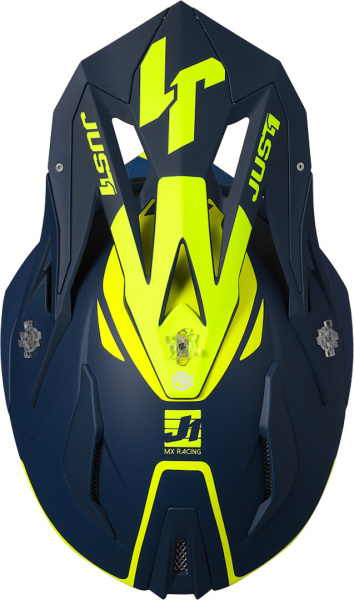 Just1 J18 Pulsar шлем кроссовый, желто-синий матовый