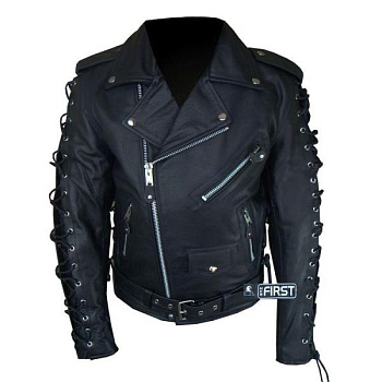 First M772 Косуха кожаная с плетением на рукавах, XS-3XL First M772 Косуха кожаная с плетением на рукавах, XS-3XL