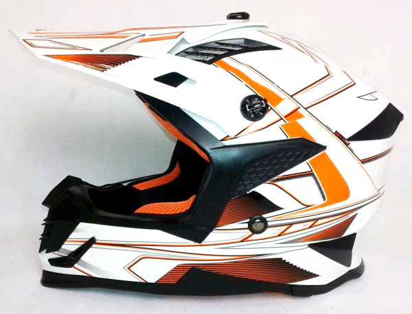 Ataki SC-16 Rift шлем кроссовый, бело-оранжевый