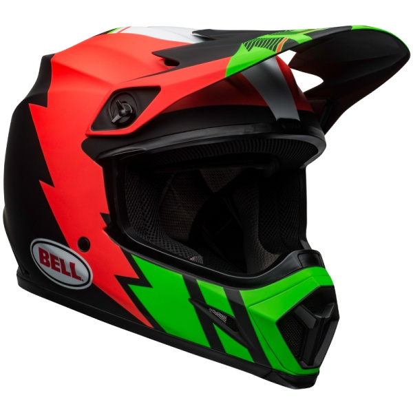 Bell MX-9 Mips Strike Matte Infrared/Green/Black шлем кроссовый