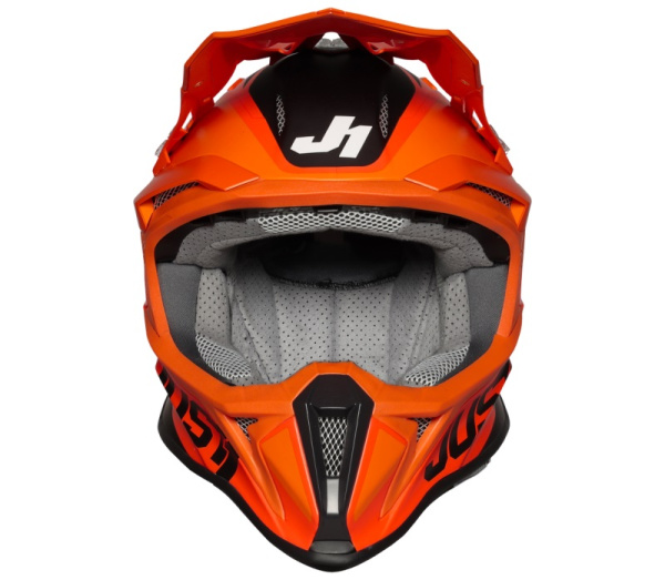 Just1 J18 Pulsar Orange-White-Black Gloss шлем кроссовый